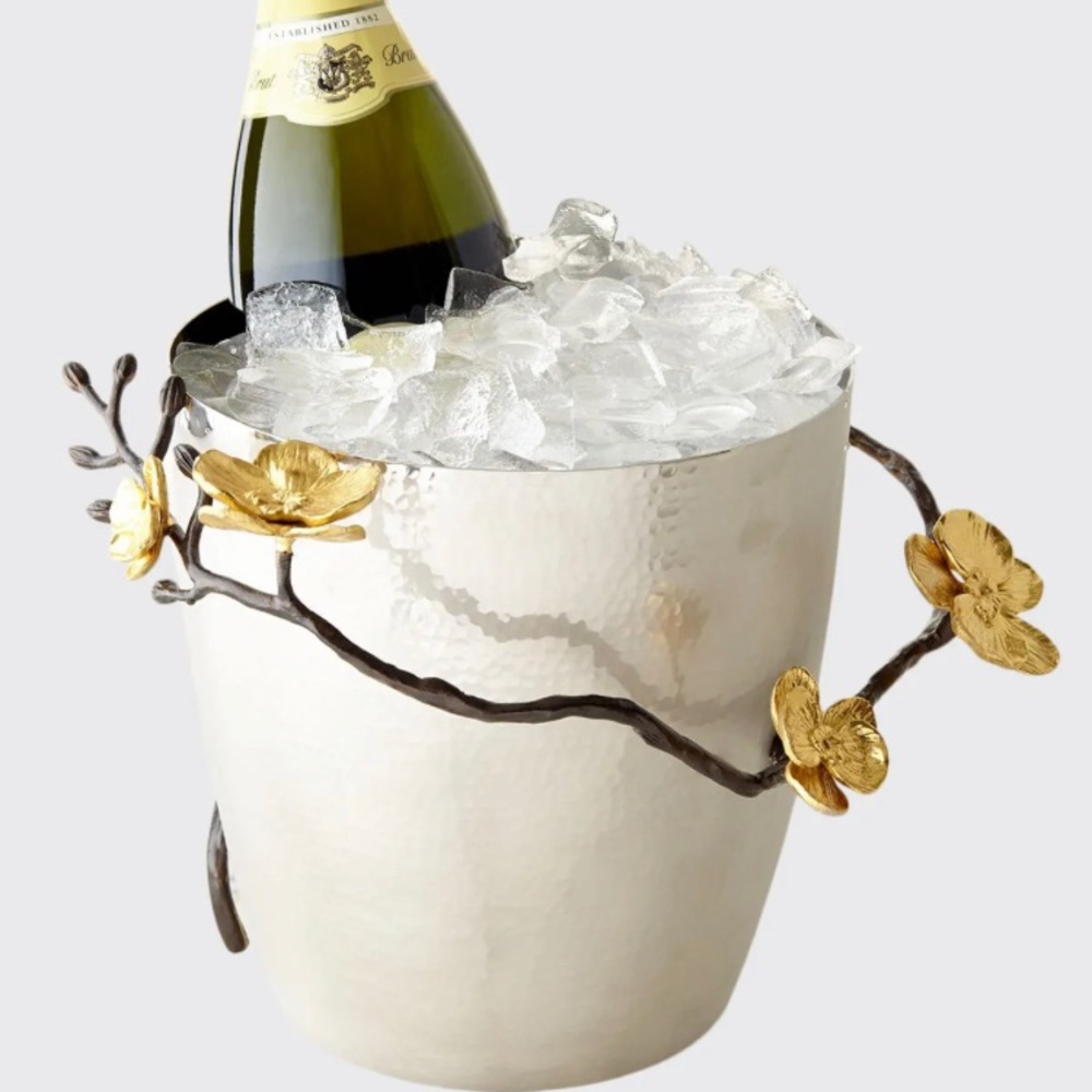 New in box Michael Aram gold orchid champagne bucket / ice bucket - Picture 10 of 11